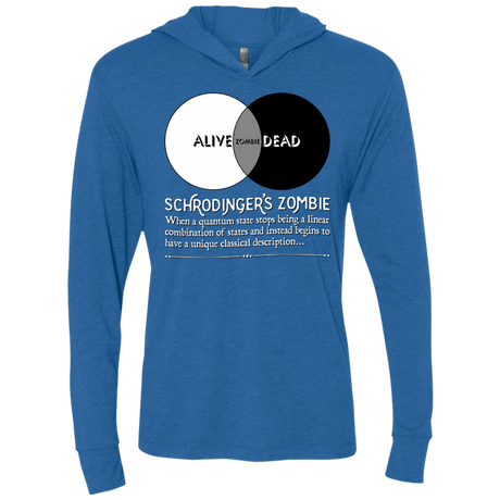 T-Shirts Vintage Royal / X-Small Schrödinger's Zombie Triblend Long Sleeve Hoodie Tee