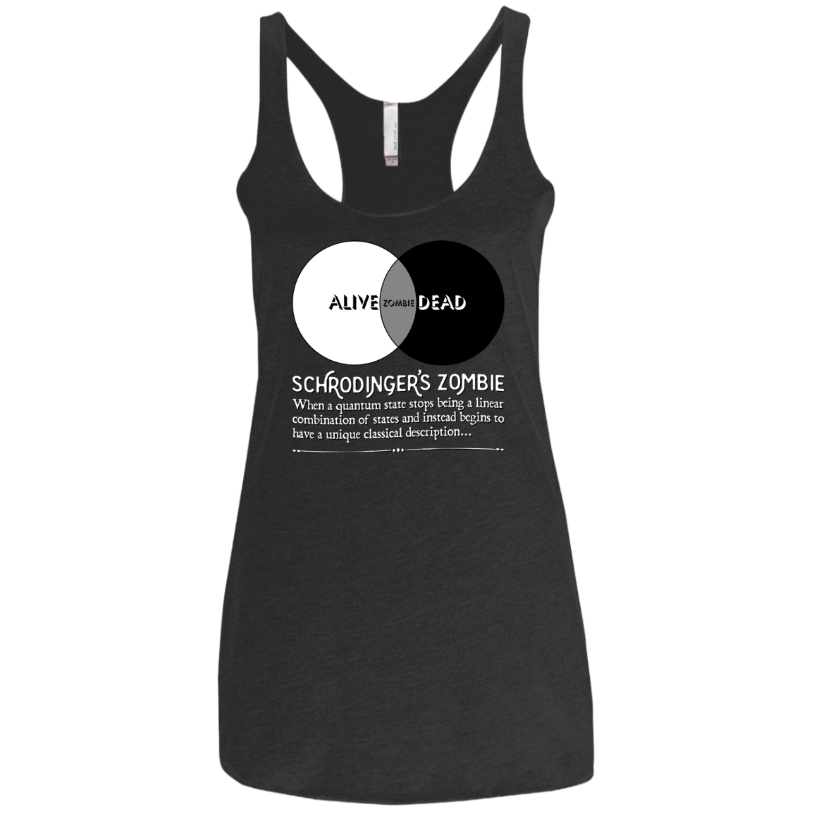 T-Shirts Vintage Black / X-Small Schrödinger's Zombie Women's Triblend Racerback Tank