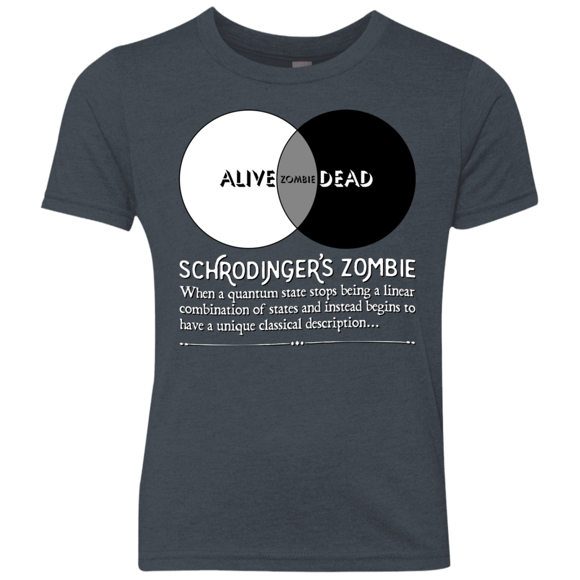 T-Shirts Vintage Navy / YXS Schrödinger's Zombie Youth Triblend T-Shirt