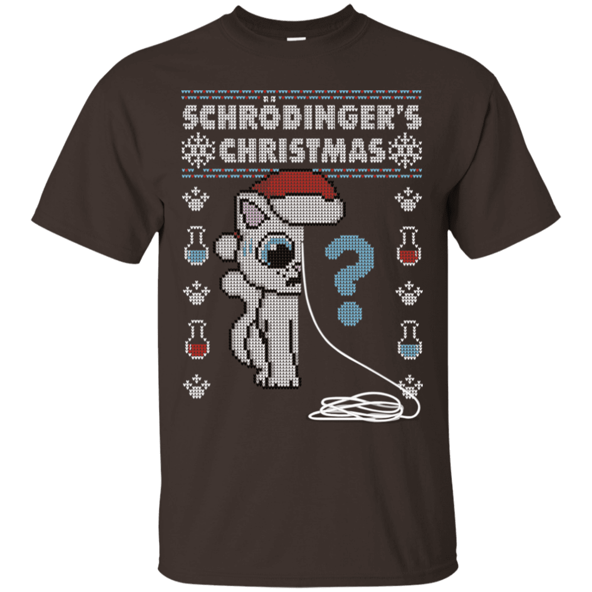 T-Shirts Dark Chocolate / S Schrodingers Christmas T-Shirt