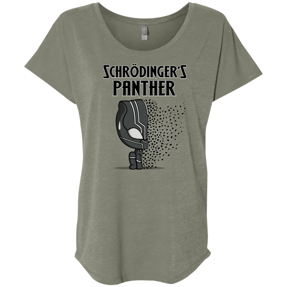 T-Shirts Venetian Grey / X-Small Schrodingers Panther Triblend Dolman Sleeve