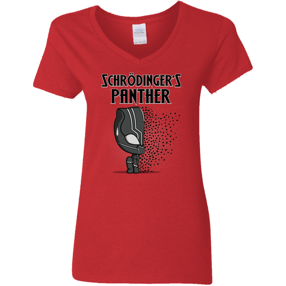 T-Shirts Red / S Schrodingers Panther Women's V-Neck T-Shirt