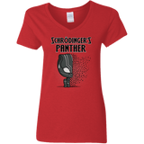 T-Shirts Red / S Schrodingers Panther Women's V-Neck T-Shirt