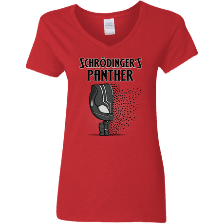 T-Shirts Red / S Schrodingers Panther Women's V-Neck T-Shirt