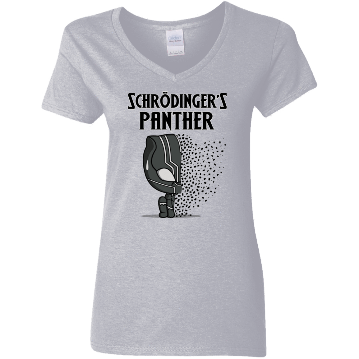 T-Shirts Sport Grey / S Schrodingers Panther Women's V-Neck T-Shirt