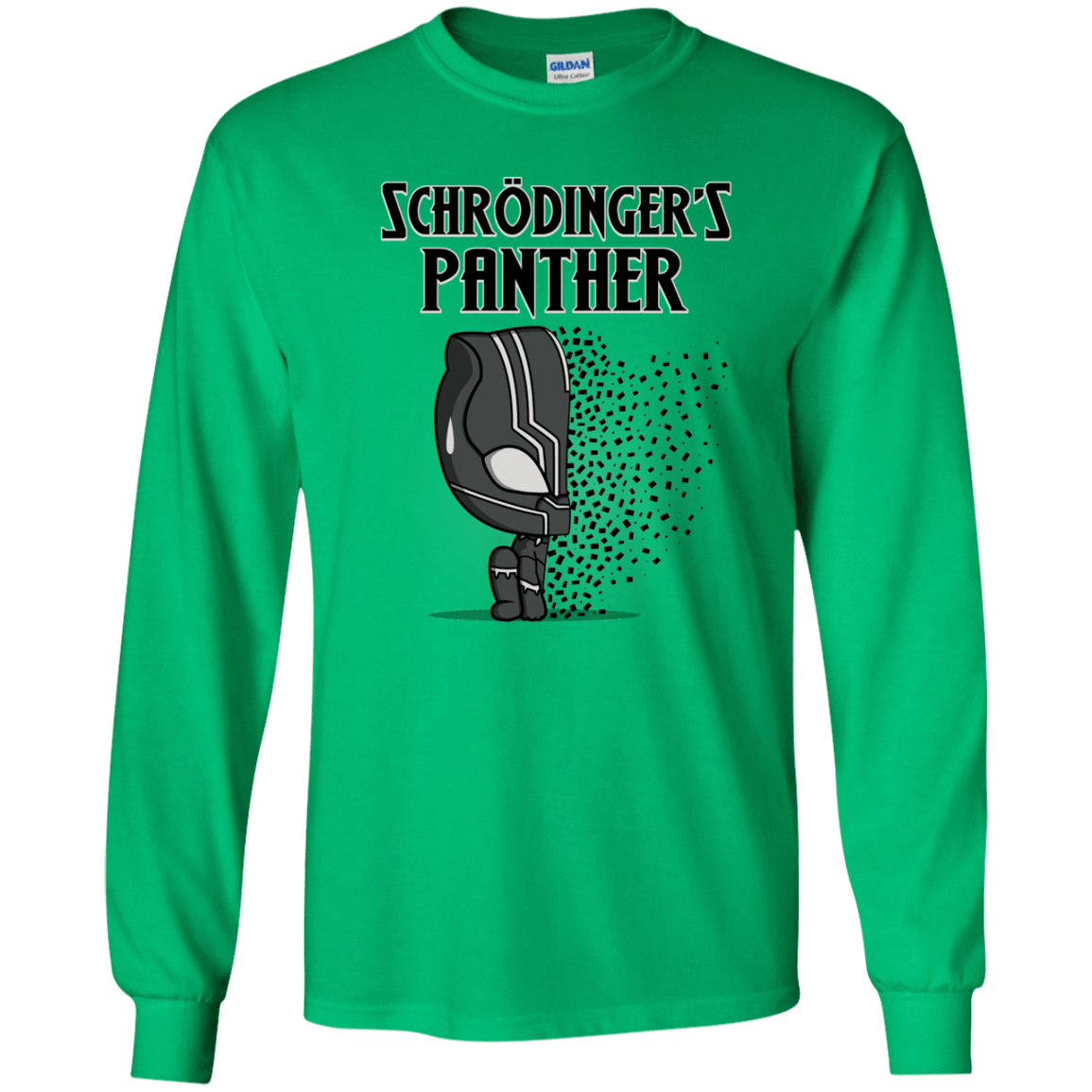 T-Shirts Irish Green / YS Schrodingers Panther Youth Long Sleeve T-Shirt