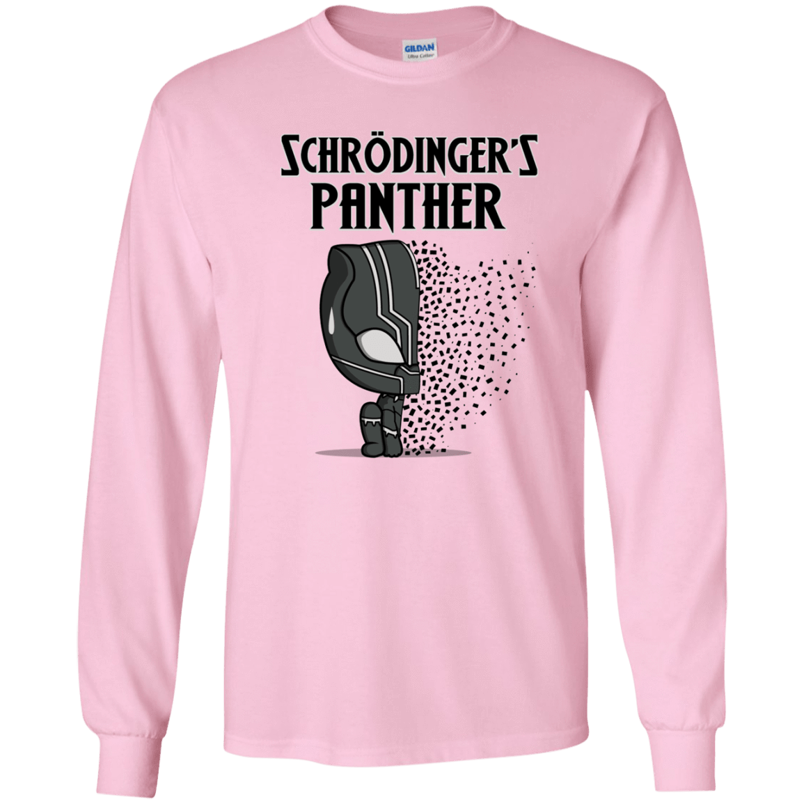 T-Shirts Light Pink / YS Schrodingers Panther Youth Long Sleeve T-Shirt