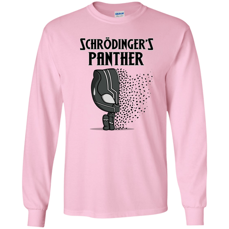 T-Shirts Light Pink / YS Schrodingers Panther Youth Long Sleeve T-Shirt
