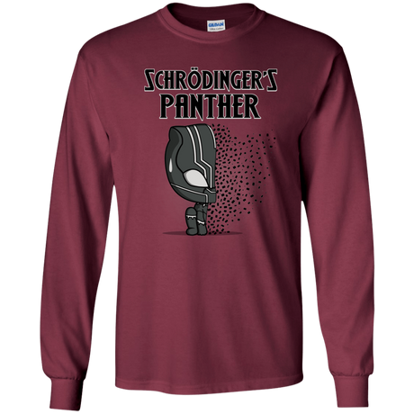 T-Shirts Maroon / YS Schrodingers Panther Youth Long Sleeve T-Shirt