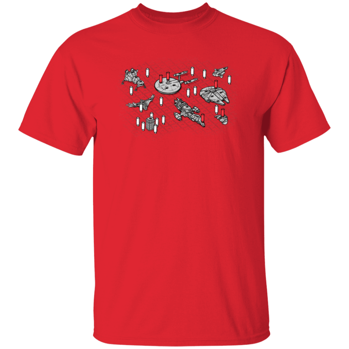 T-Shirts Red / S Sci-Fi Battleship T-Shirt