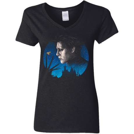 T-Shirts Black / S Scissored Gentleman Women's V-Neck T-Shirt