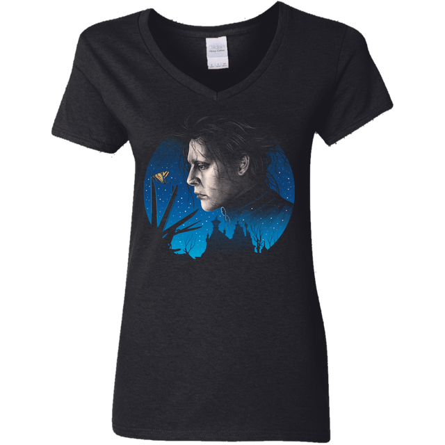 T-Shirts Black / S Scissored Gentleman Women's V-Neck T-Shirt