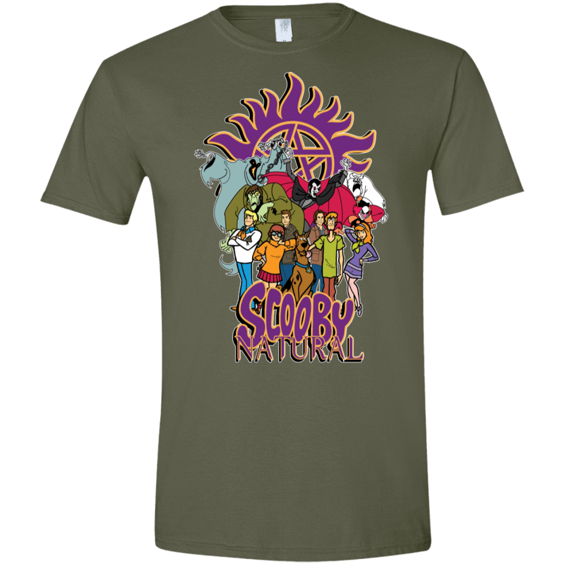 T-Shirts Military Green / S Scooby Natural Men's Semi-Fitted Softstyle