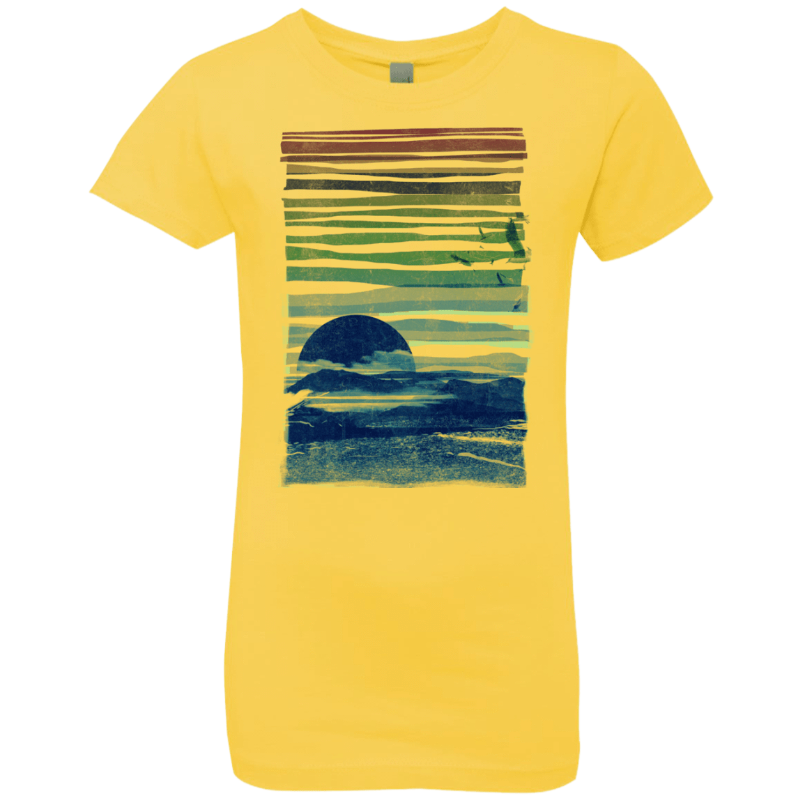T-Shirts Vibrant Yellow / YXS Sea Landscape Girls Premium T-Shirt