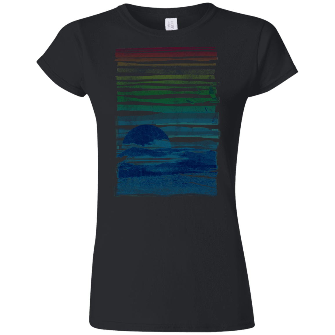 T-Shirts Black / S Sea Landscape Junior Slimmer-Fit T-Shirt