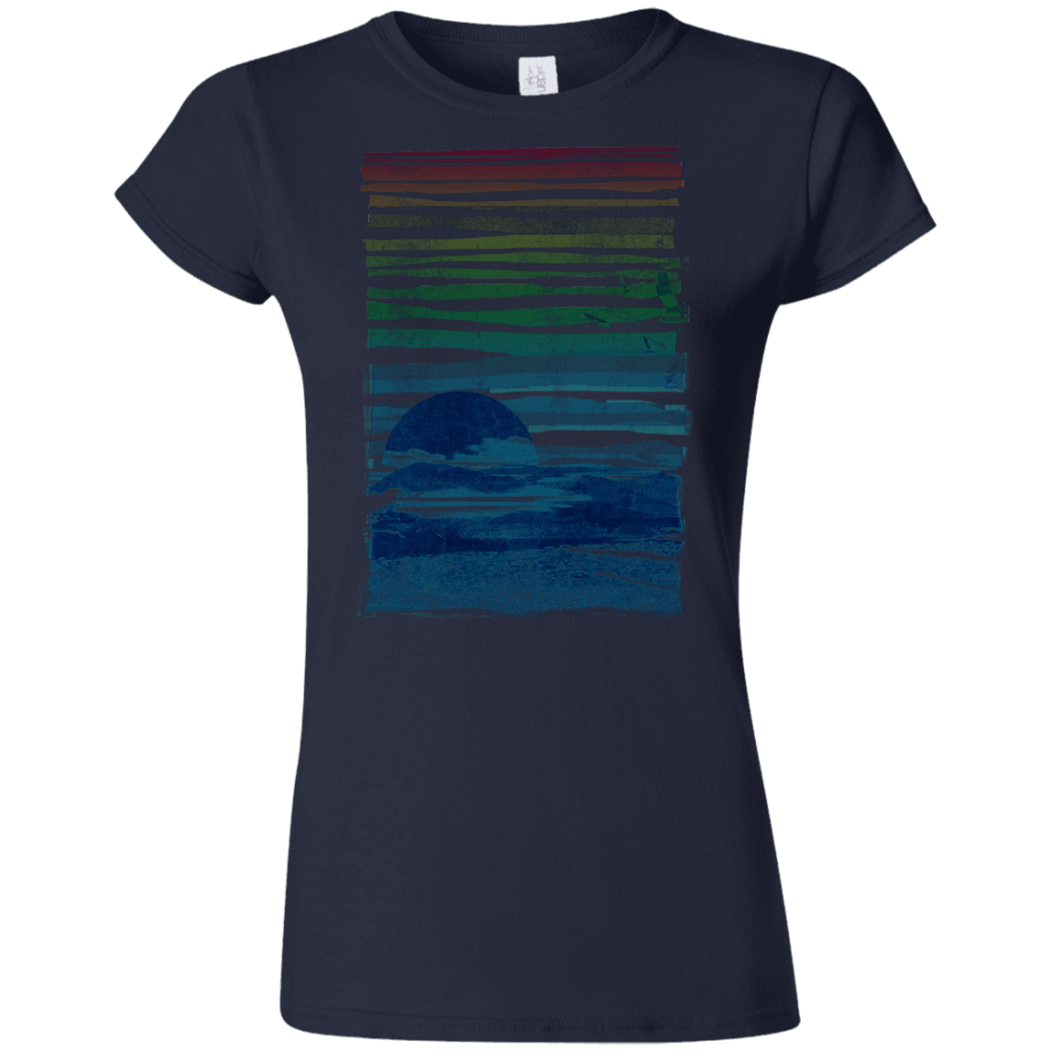 T-Shirts Navy / S Sea Landscape Junior Slimmer-Fit T-Shirt