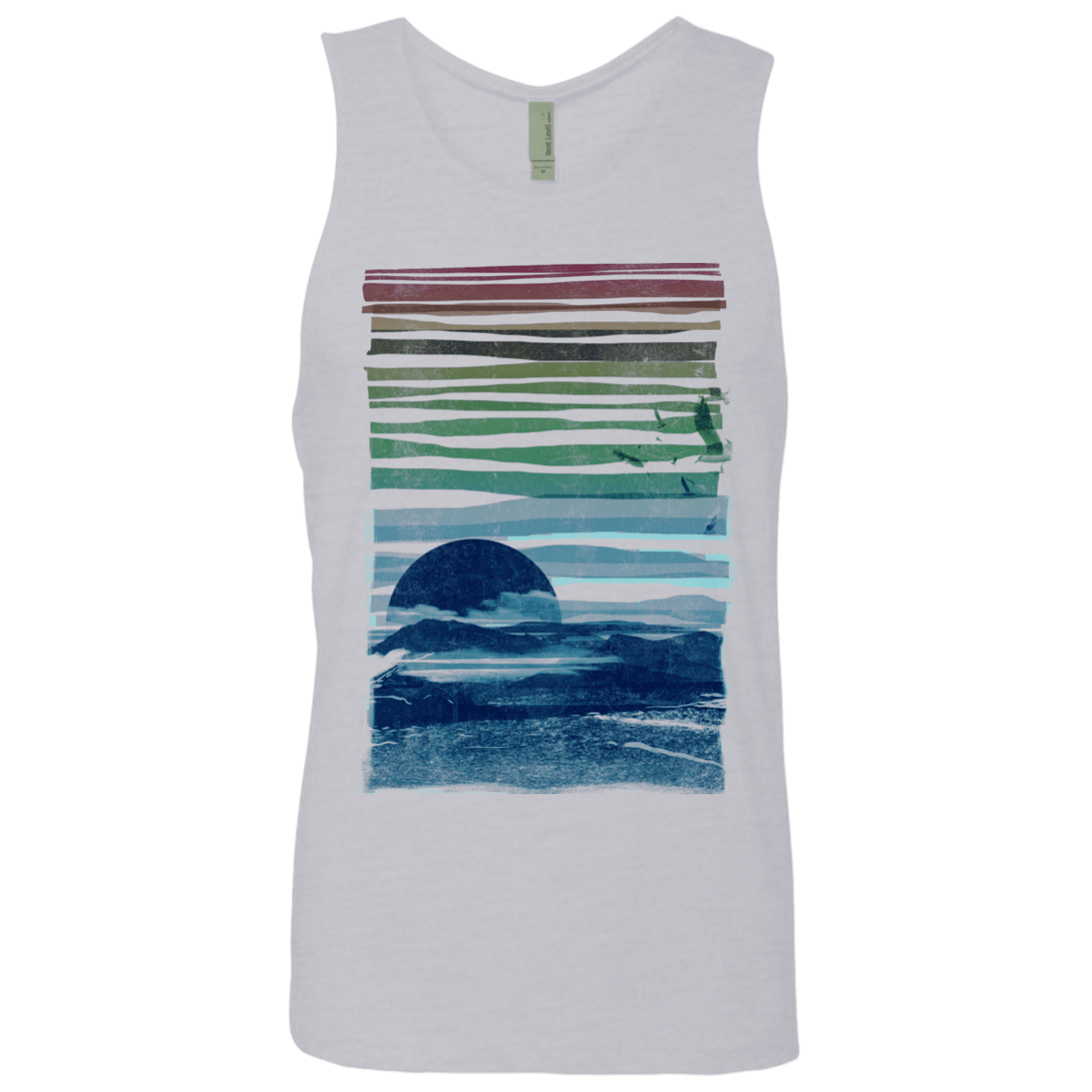 T-Shirts Heather Grey / S Sea Landscape Men's Premium Tank Top