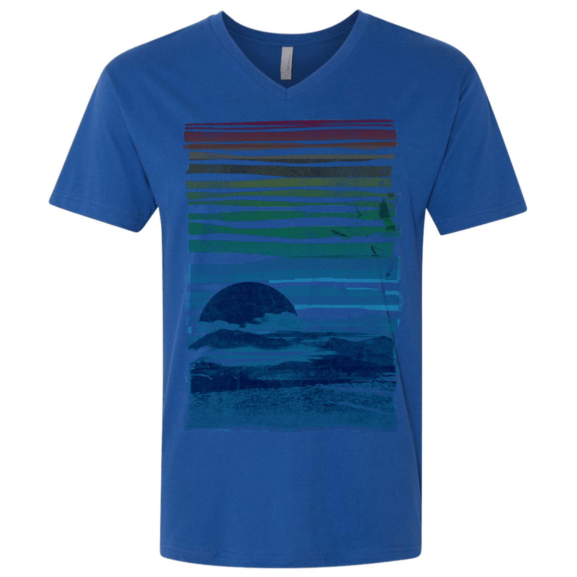 T-Shirts Royal / X-Small Sea Landscape Men's Premium V-Neck