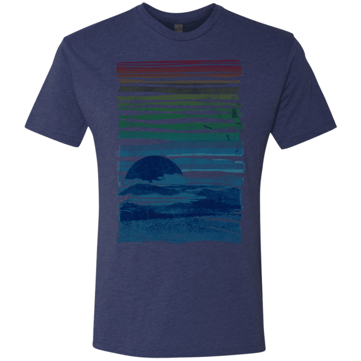 T-Shirts Vintage Navy / S Sea Landscape Men's Triblend T-Shirt