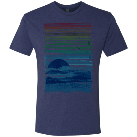 T-Shirts Vintage Navy / S Sea Landscape Men's Triblend T-Shirt