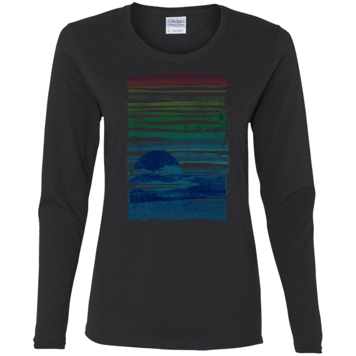T-Shirts Black / S Sea Landscape Women's Long Sleeve T-Shirt