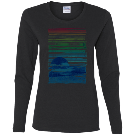 T-Shirts Black / S Sea Landscape Women's Long Sleeve T-Shirt