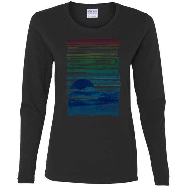 T-Shirts Black / S Sea Landscape Women's Long Sleeve T-Shirt