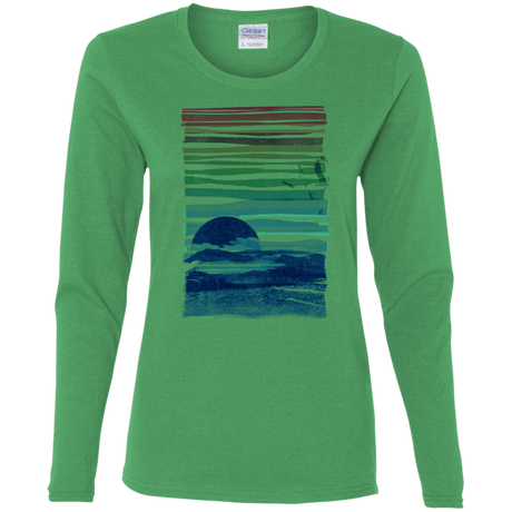 T-Shirts Irish Green / S Sea Landscape Women's Long Sleeve T-Shirt
