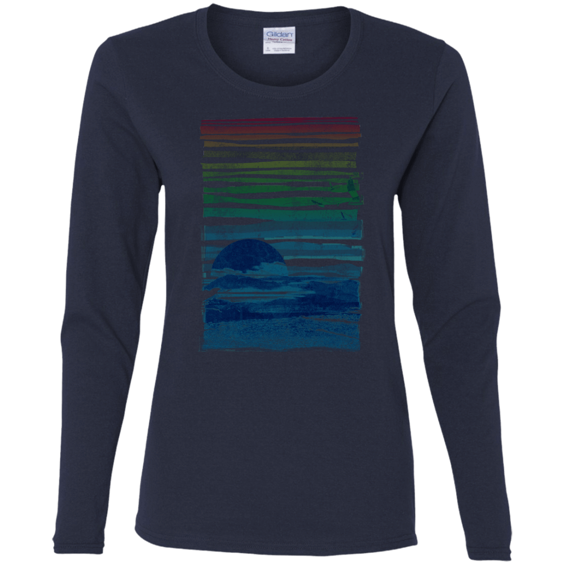 T-Shirts Navy / S Sea Landscape Women's Long Sleeve T-Shirt