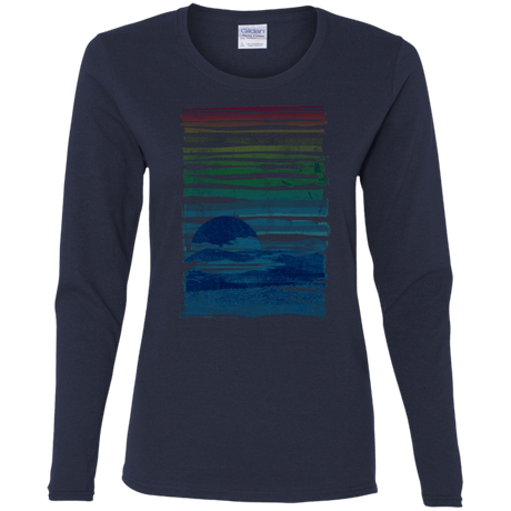 T-Shirts Navy / S Sea Landscape Women's Long Sleeve T-Shirt