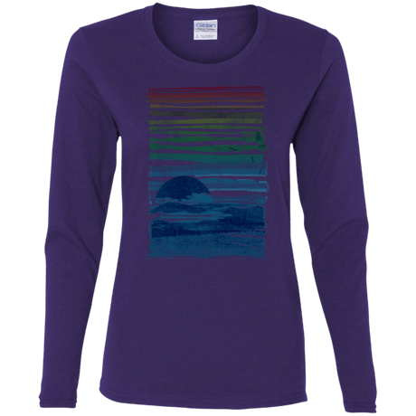 T-Shirts Purple / S Sea Landscape Women's Long Sleeve T-Shirt