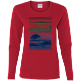 T-Shirts Red / S Sea Landscape Women's Long Sleeve T-Shirt
