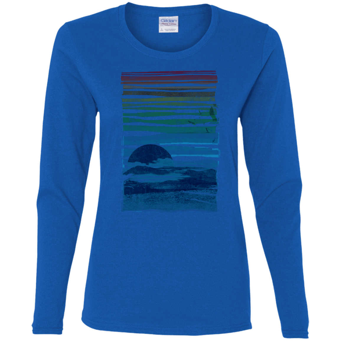 T-Shirts Royal / S Sea Landscape Women's Long Sleeve T-Shirt