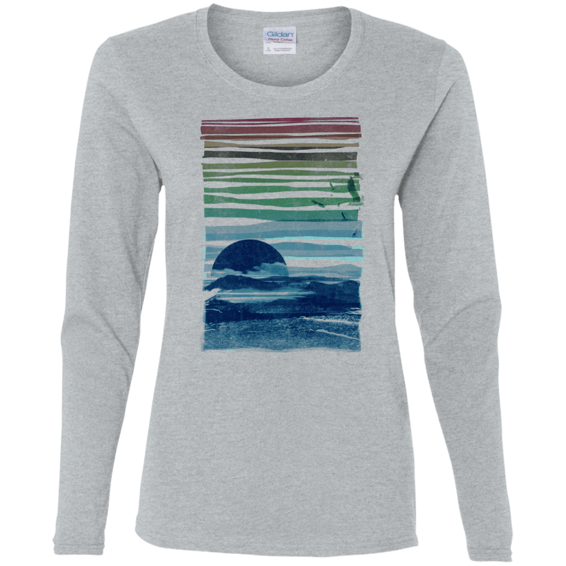 T-Shirts Sport Grey / S Sea Landscape Women's Long Sleeve T-Shirt