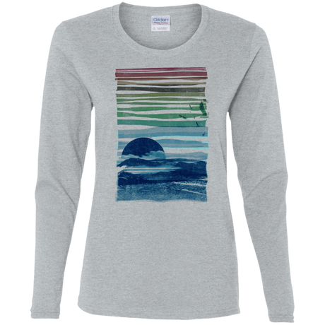 T-Shirts Sport Grey / S Sea Landscape Women's Long Sleeve T-Shirt