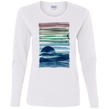 T-Shirts White / S Sea Landscape Women's Long Sleeve T-Shirt