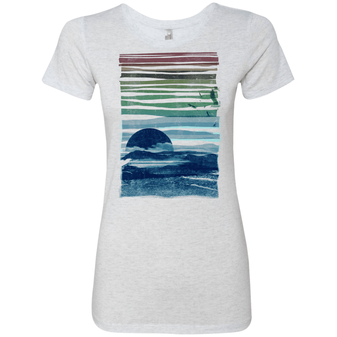 T-Shirts Heather White / S Sea Landscape Women's Triblend T-Shirt