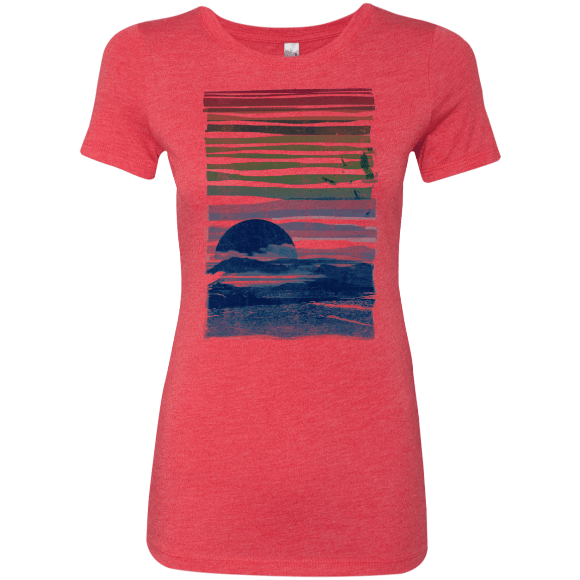T-Shirts Vintage Red / S Sea Landscape Women's Triblend T-Shirt