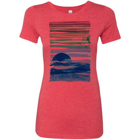 T-Shirts Vintage Red / S Sea Landscape Women's Triblend T-Shirt