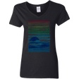 T-Shirts Black / S Sea Landscape Women's V-Neck T-Shirt