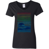 T-Shirts Black / S Sea Landscape Women's V-Neck T-Shirt