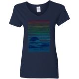 T-Shirts Navy / S Sea Landscape Women's V-Neck T-Shirt