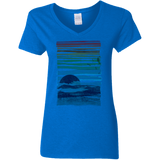 T-Shirts Royal / S Sea Landscape Women's V-Neck T-Shirt