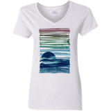 T-Shirts White / S Sea Landscape Women's V-Neck T-Shirt