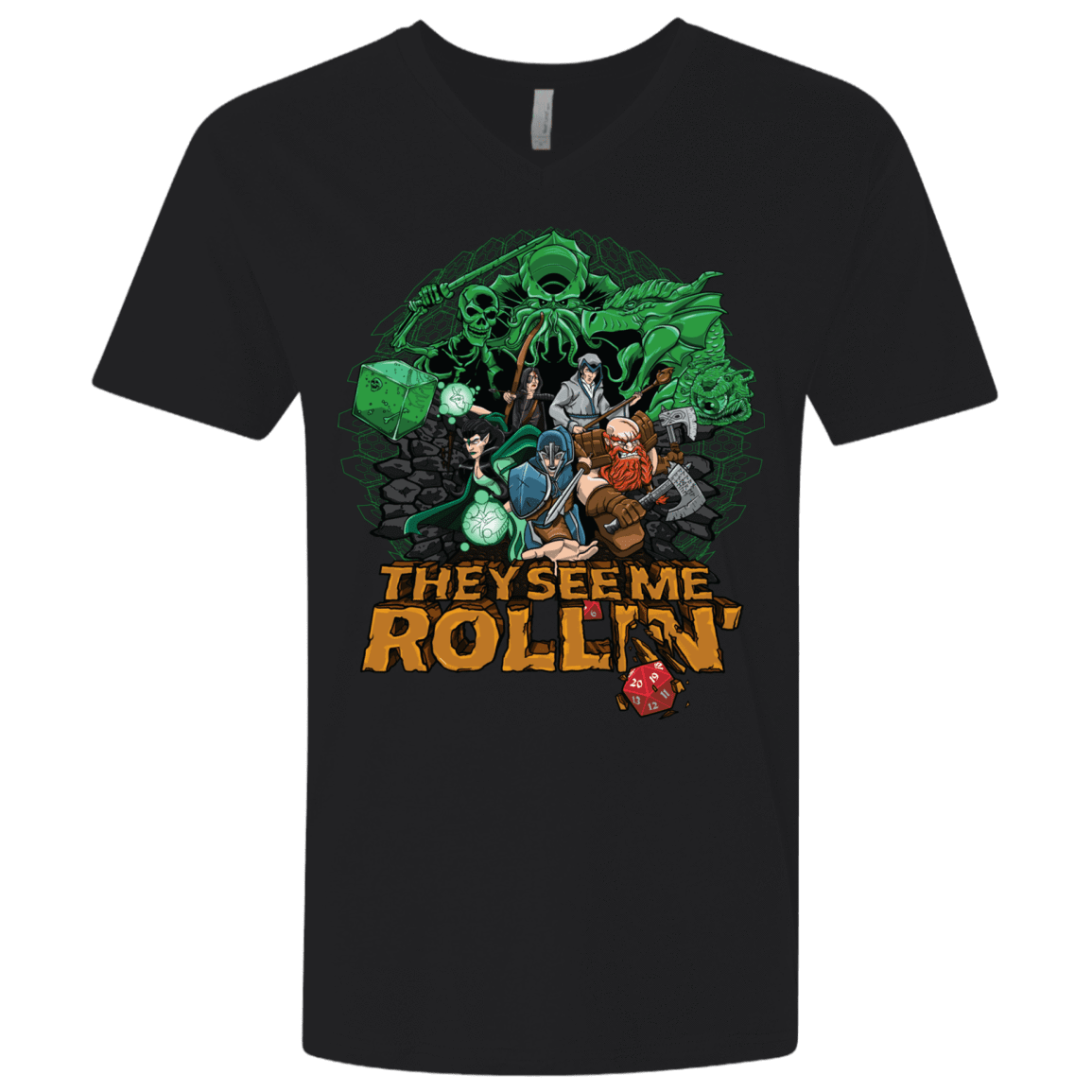 T-Shirts Black / X-Small See me rolling Men's Premium V-Neck