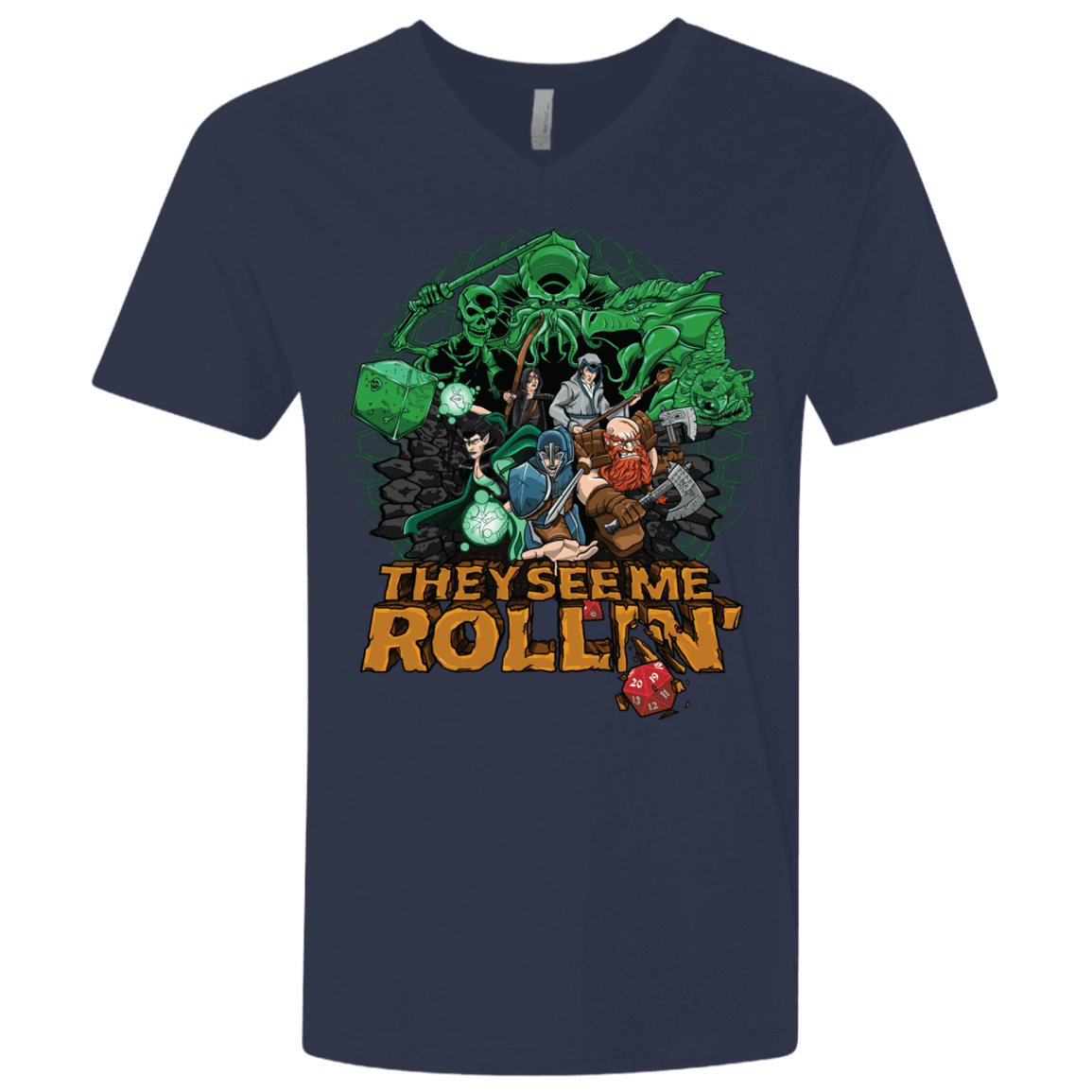 T-Shirts Midnight Navy / X-Small See me rolling Men's Premium V-Neck