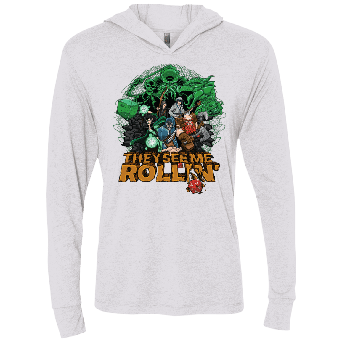 T-Shirts Heather White / X-Small See me rolling Triblend Long Sleeve Hoodie Tee