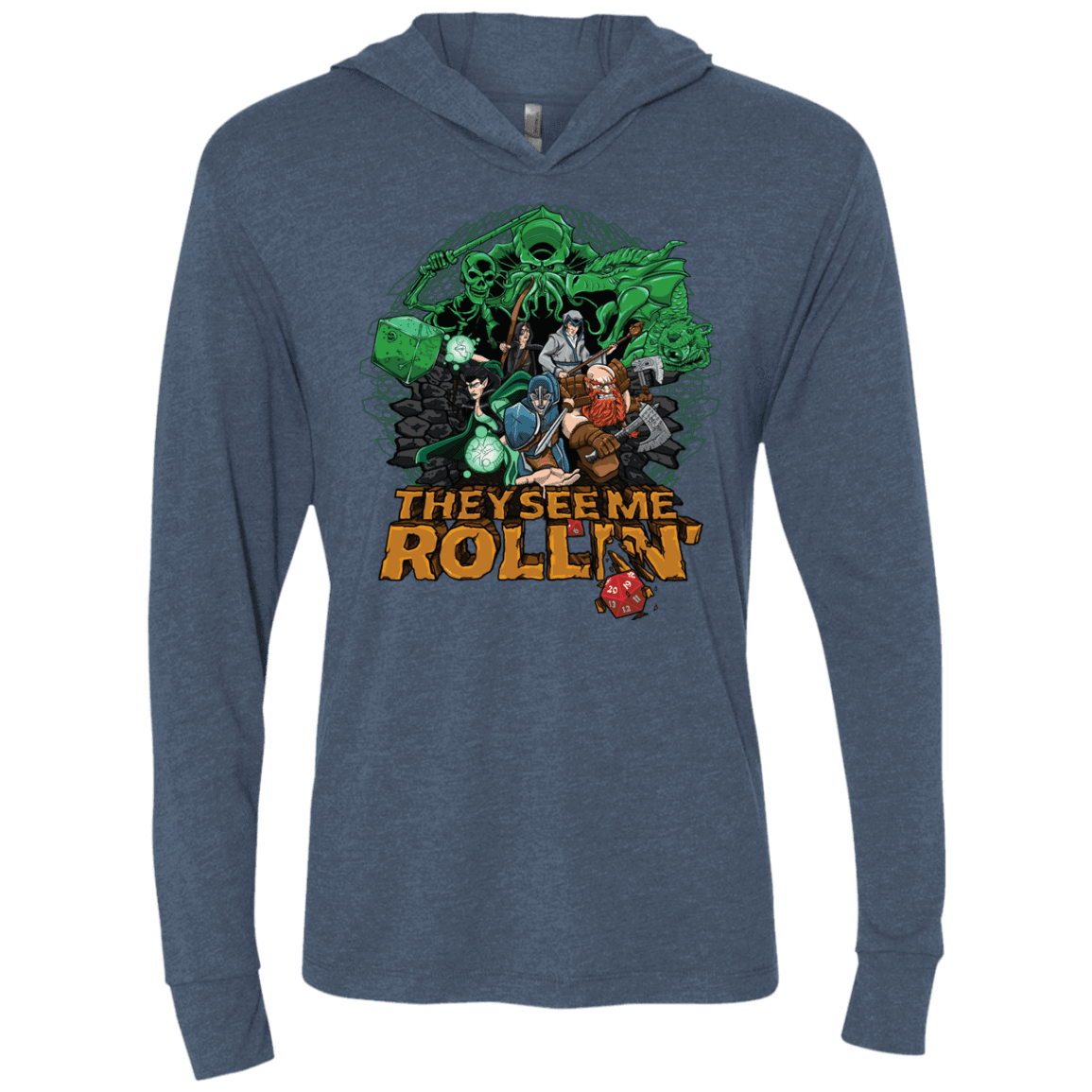 T-Shirts Indigo / X-Small See me rolling Triblend Long Sleeve Hoodie Tee