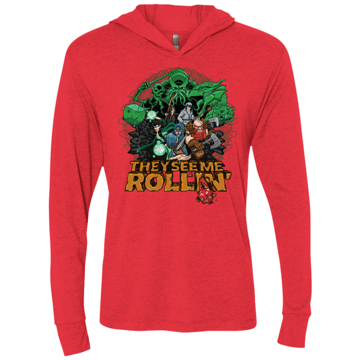 T-Shirts Vintage Red / X-Small See me rolling Triblend Long Sleeve Hoodie Tee