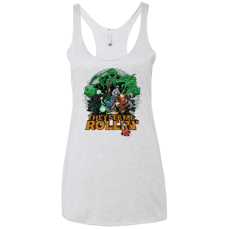 T-Shirts Heather White / X-Small See me rolling Women's Triblend Racerback Tank